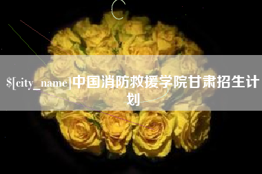 永州中国消防救援学院甘肃招生计划