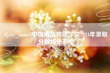 永州中国消防救援学院2024年录取分数线是多少