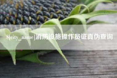 永州消防设施操作员证真伪查询