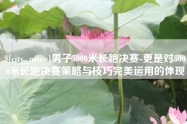 永州男子5000米长跑决赛-更是对5000米长跑决赛策略与技巧完美运用的体现