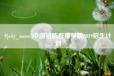 永州中国消防救援学院2019招生计划